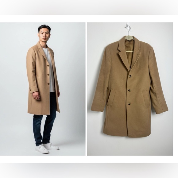 Ralph Lauren Black Label Other - Lauren Ralph Lauren Men's 37/S Camel Italian Fabric Wool Cashmere Blend Overcoat